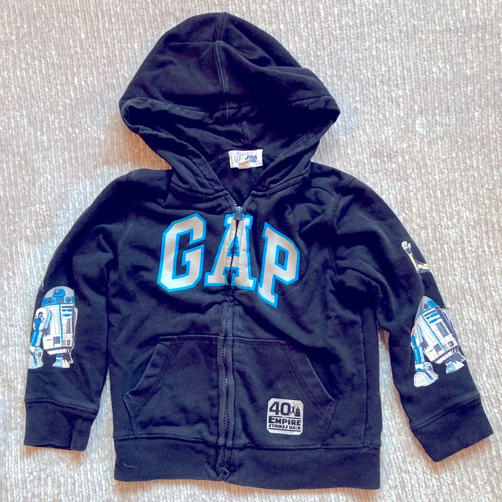 GAP Star Wars‎ hoodie sweatshirt, Empire Strikes Back, R3-D2, C-3PO, 5 Years